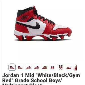 Nike Jordan 1 youth multi sport cleats.